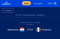 UEFA 2024/ Niederlande vs. Frankreich Tickets Sachsen - Oederan Vorschau