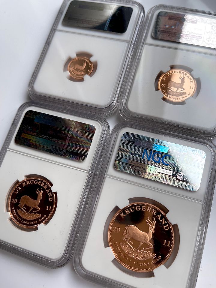 Krügerrand – 2011 – Set – One of First 300 – 4 Goldmünzen Proof in Wiesbaden