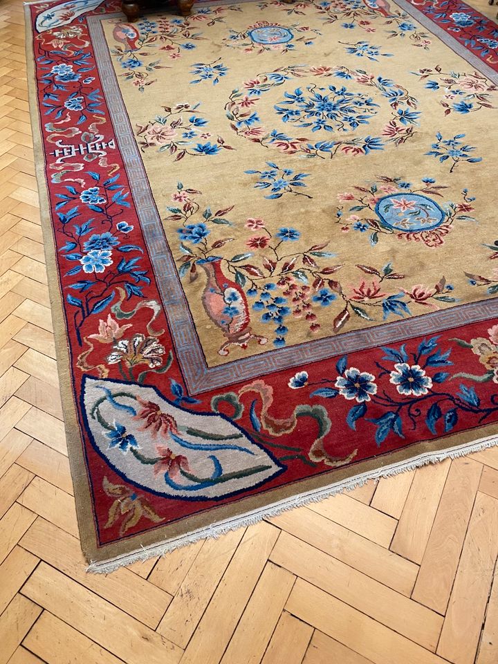 Teppich Aubusson Orient handgeknüpft Perser persisch 3,67 x 2,67 in Erfurt