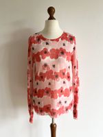 Leinen-Shirt M Asia-Blumen-Print Rot/Rosa/Weiß Altona - Hamburg Sternschanze Vorschau