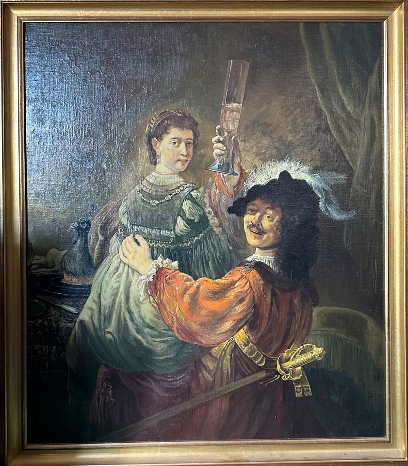 Öl gemälde-Motiv Rembrant Selbstbildnis mit Frau Saskia in Radegast