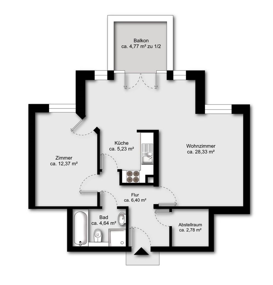 PURNHAGEN-IMMOBILIEN -  Vermietete 2-Zimmer-Eigentumswohnung in gesuchter Lage nahe dem Bürgerpark in Bremen