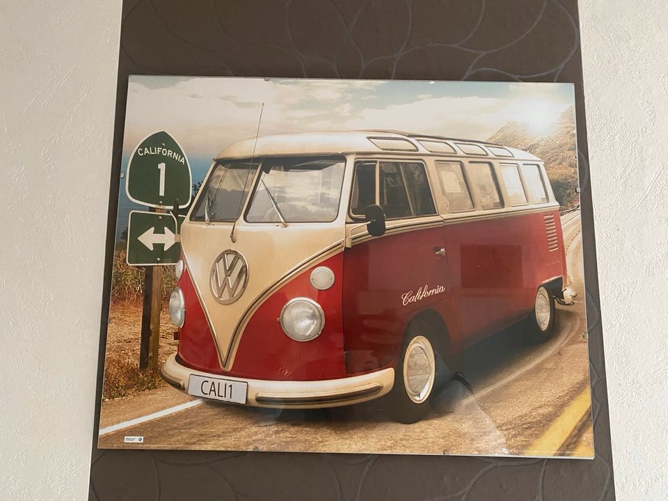 Bulli Bus Poster mit Rahmen in Ellerstadt