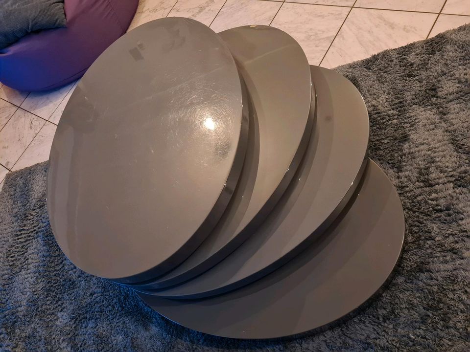 Design Couchtisch, Oval, 3 drehbare Platten in Schermbeck