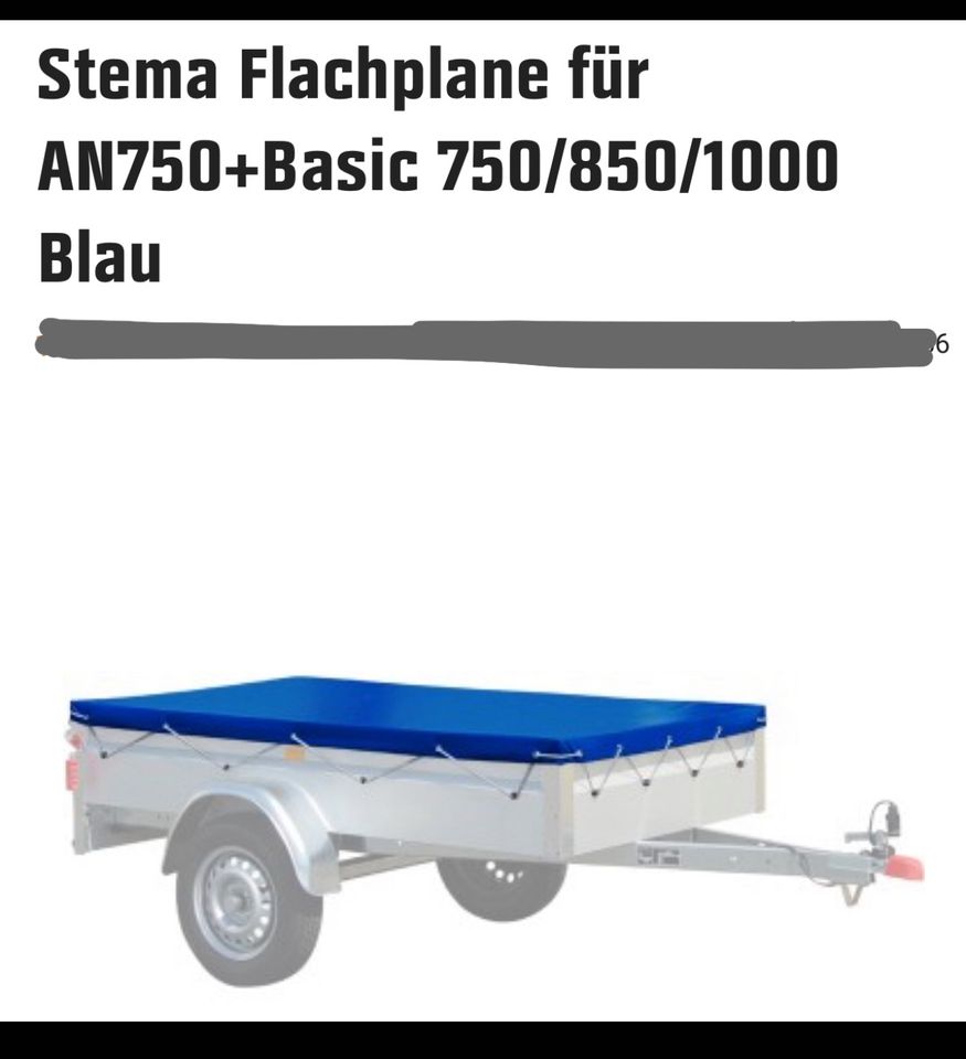 Stema Flachplane für Anhänger 750kg in Stuttgart
