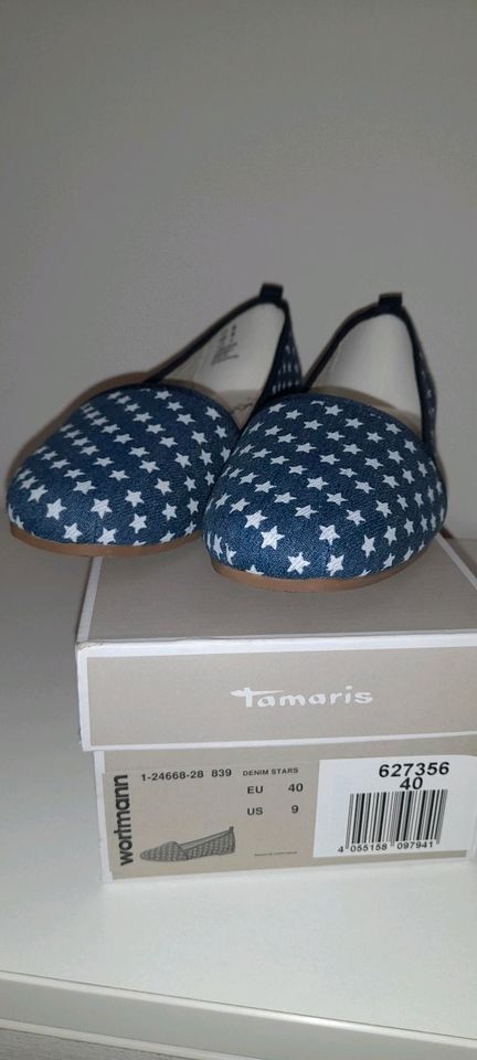 Tamaris Ballerina, jeansblau, Gr. 40, NEU!!! in Olsberg