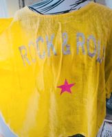 Farbenfrohes Shirt aus Leinen mit Print Rock&Roll Sachsen - Zwenkau Vorschau