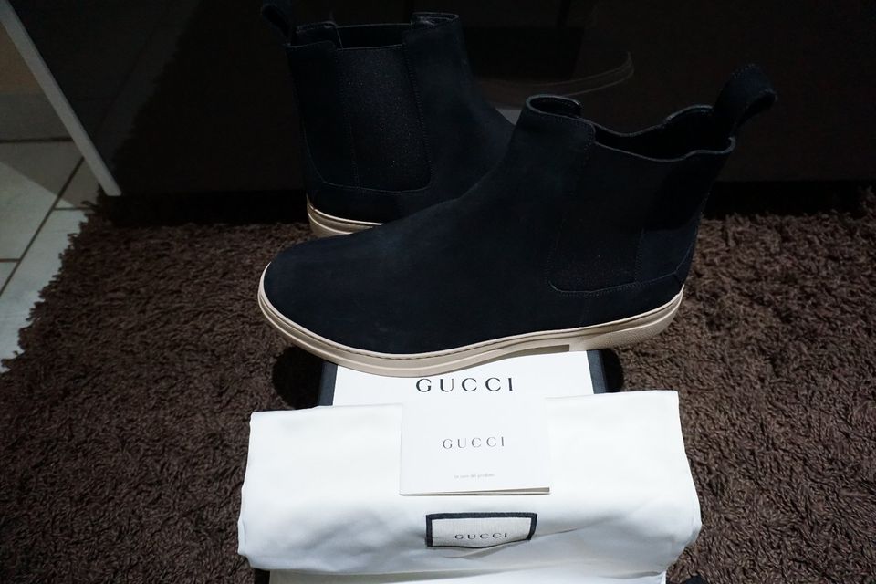 Gucci Chelsea Boots Herrenschuhe Stiefel Neu Wildleder Schuh GG in Flensburg