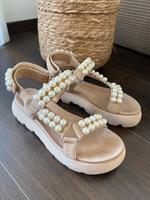 Ledersandalen Sandalen beige Perlen Kennel & Schmenger Gr. 39 Bayern - Waldmünchen Vorschau