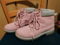 Schöne gefütterte Winterstiefel Gr. 38 rosa Schuhe pink weiß Nordrhein-Westfalen - Rheurdt Vorschau