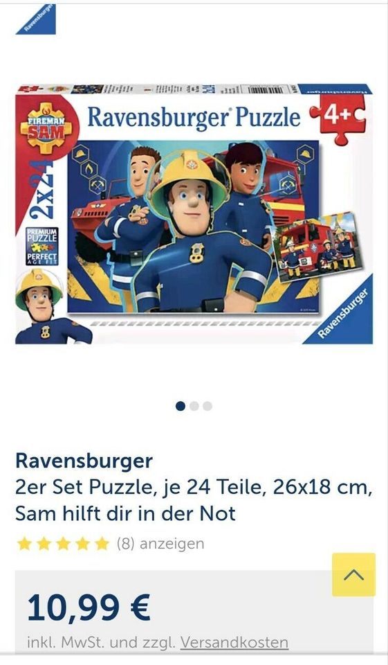 Ravensburger Puzzle Feuerwehrmann Sam in Luckau-Duben