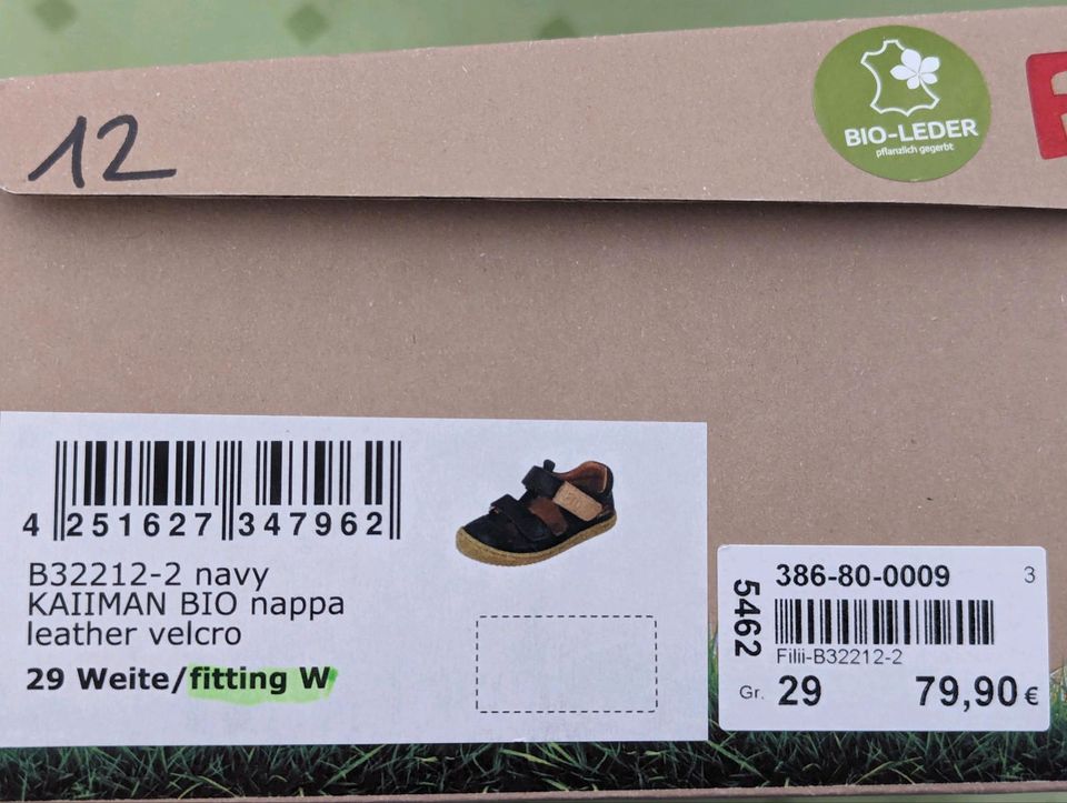 Filii Kaiiman Ledersandalen weit Barfußschuhe ISL ca 19,3 cm in München