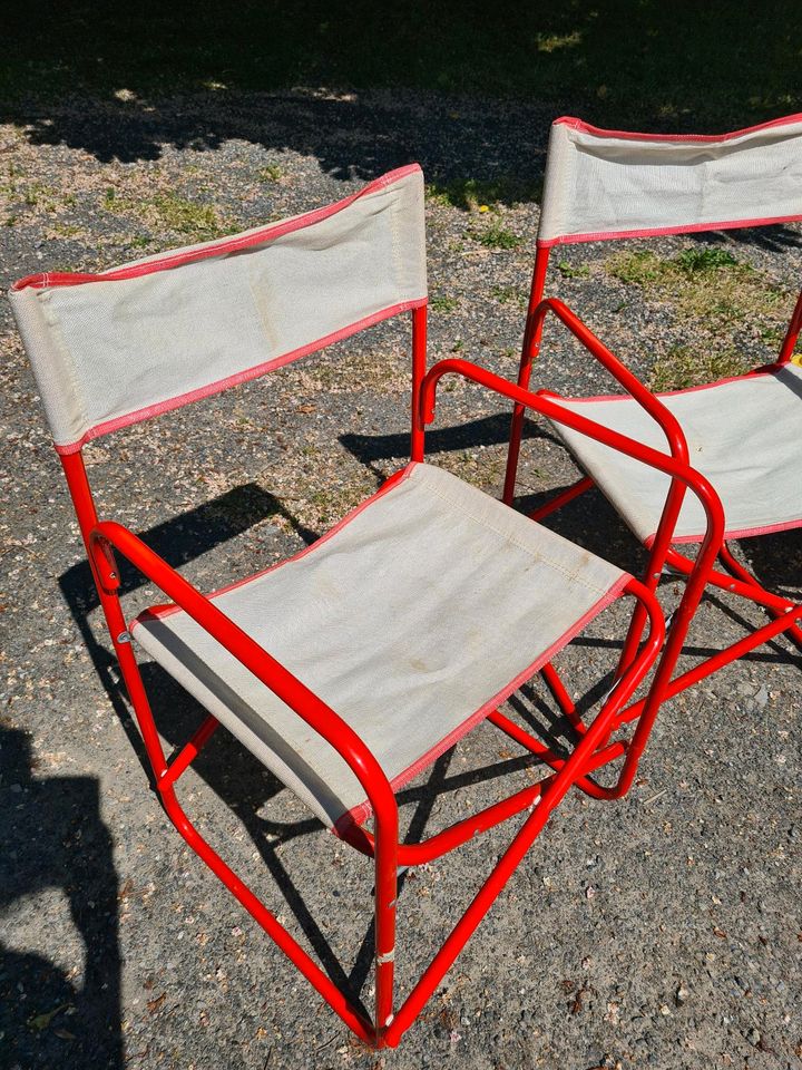 4x Klappstuhl Camping Festival real vintage retro Regiestuhl rot in Emmerthal