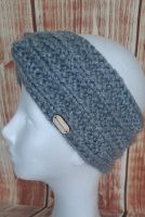 Glitzer-Stirnband grau mit Twist HANDMADE gestrickt Bayern - Hof (Saale) Vorschau