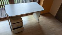 Schreibtisch weiß-grau mit 2-Schubladen-Rollcontainer Nordrhein-Westfalen - Büren Vorschau