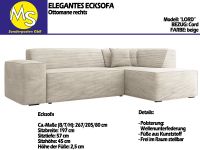 Sofa Couch Wohnlandschaft L Form Design, Eckcouch Cord beige Nordrhein-Westfalen - Mettingen Vorschau