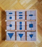 Holzpuzzle geometrisch Legespiel Steckspiel Formen Montessori Top Hessen - Wehrheim Vorschau