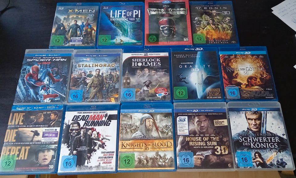 14 Blu-rays in 3D, X-Men, Spider-Man, Fluch der Karibik, 47 Ronin in Bocholt