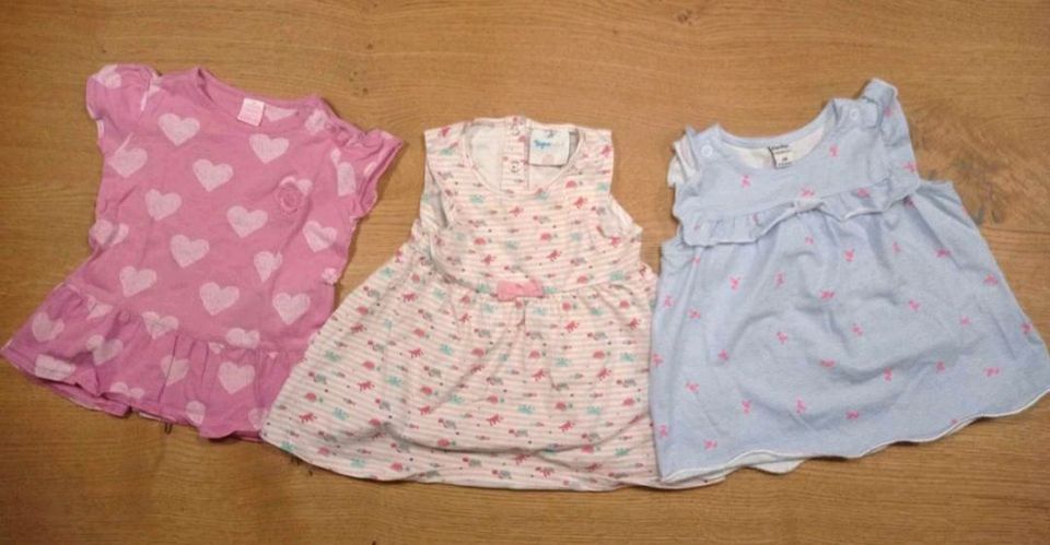 Sommerkleider-Set,pink/rosa/blau, Herzen/Flamingo, Größe 68/74 in Laufach