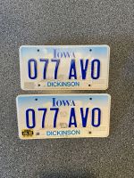 2 Nummernschilder USA License Plate Iowa Original Autokennzeic Baden-Württemberg - Bruchsal Vorschau