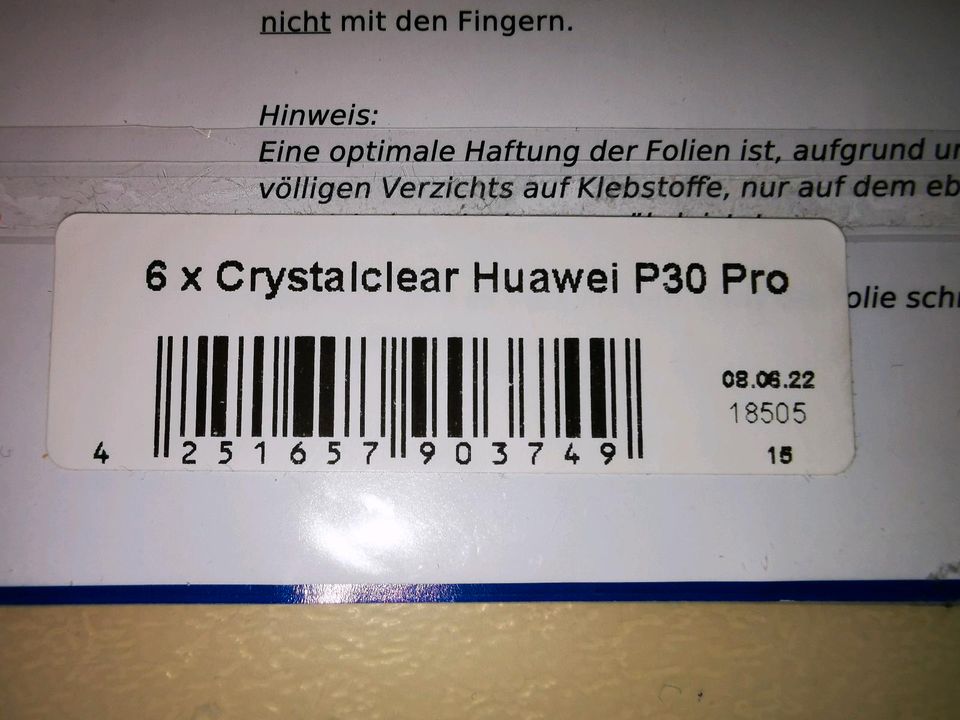 Displayschutzfolie 4X Huawei P30 pro CrystalClear Mumbi in Köln