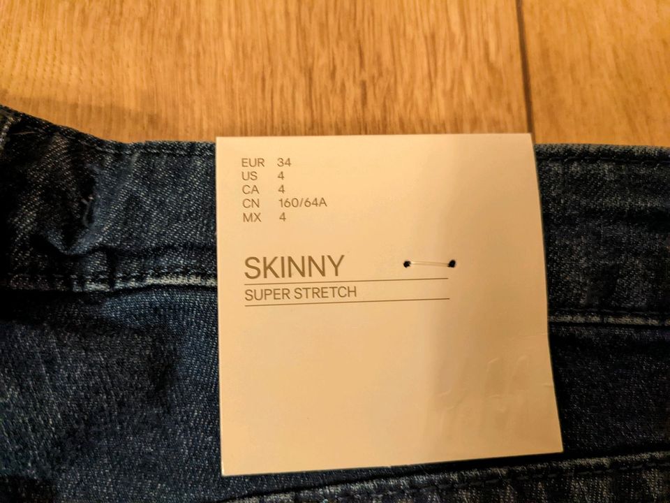 Neu H&M Jeans Hose Skinny Stretch 34 xs OVP mit Etikett in Meinerzhagen