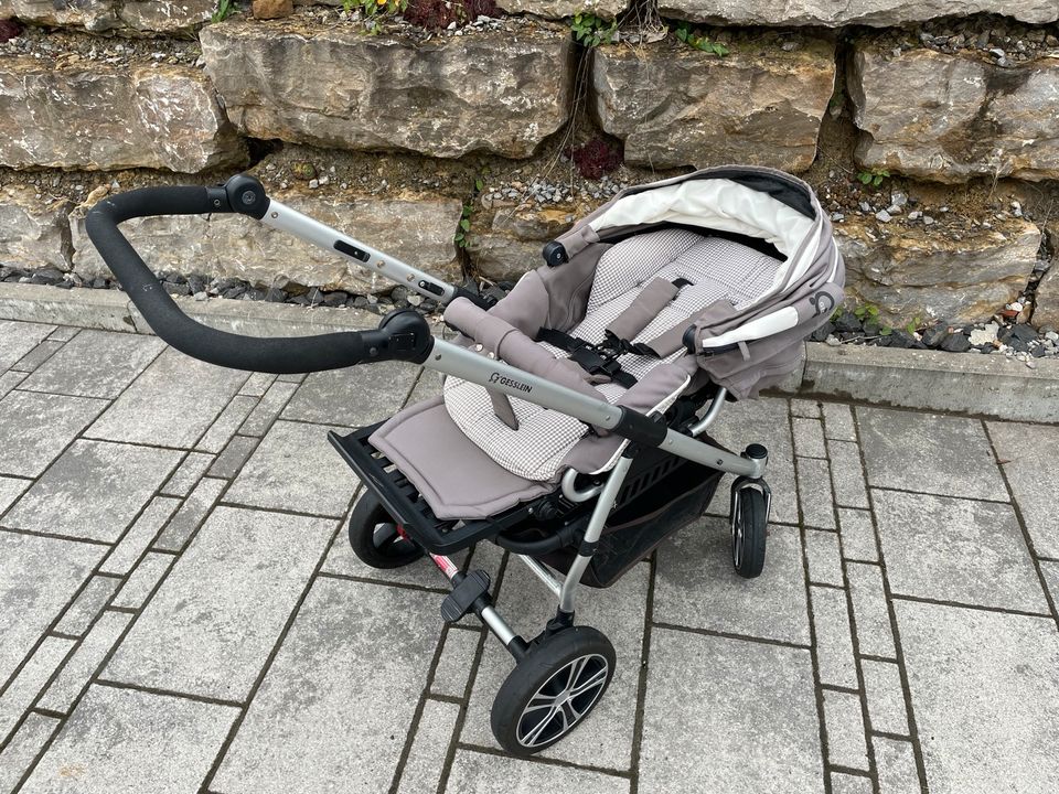 Gesslein F4 Kinderwagen, inkl Wanne und Buggy-Aufsatz sowie Zube in Neudenau 