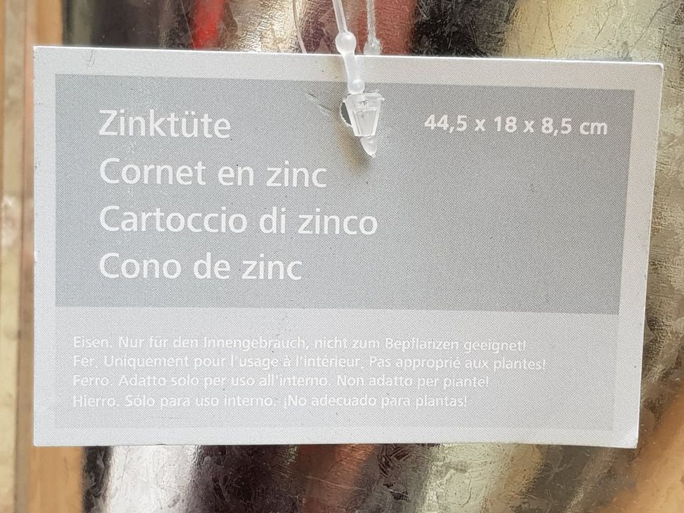 Zinktüten 5 Stück, 44,5 x 18 x 8,5 cm, 3 Stück davon unbenutzt!! in Reichenbach (Vogtland)