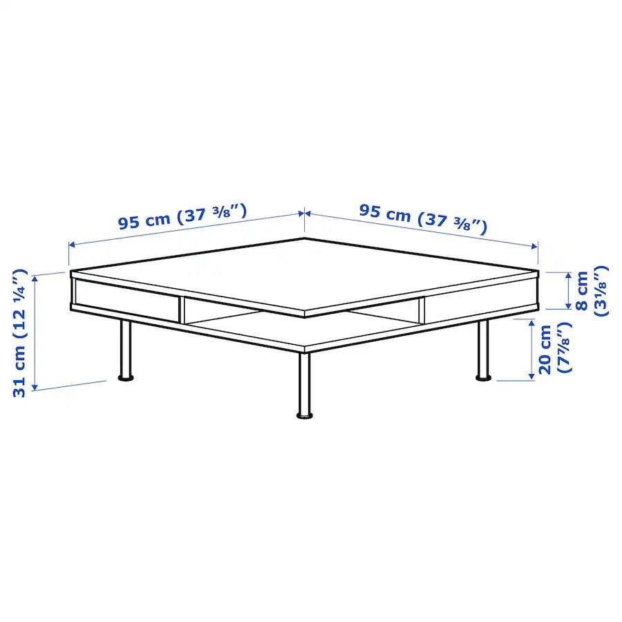 Weiß Hochglanz Ikea Tofteryd Couchtisch 95x95cm in München