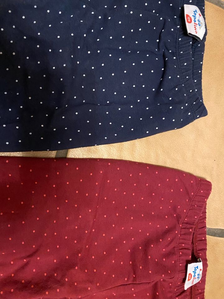 2 Leggins Pferd mit Stickerei topolino blau und rot in Freudenberg