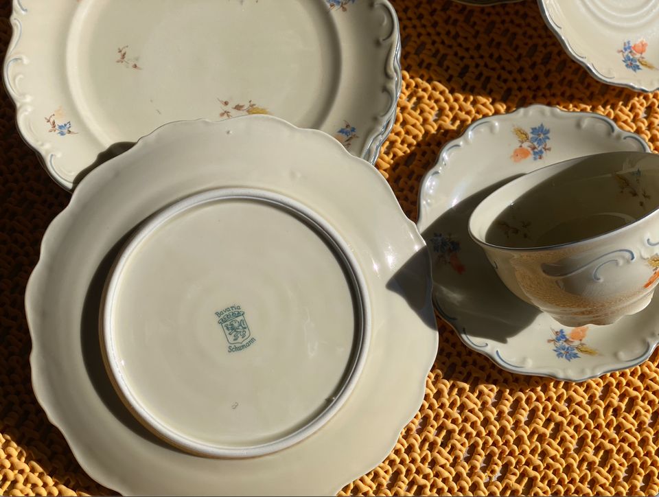 VINTAGE - Teeservice Bavaria Schumann blau aus Porzellan in Westerheim