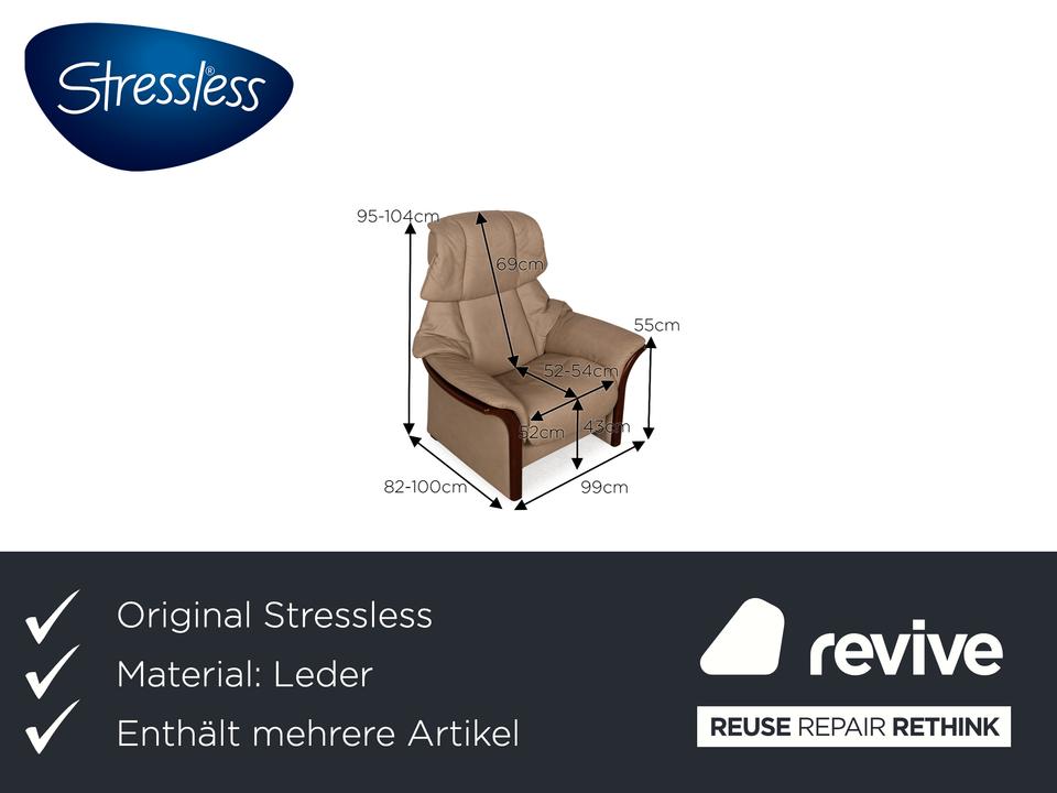 Stressless Eldorado Leder Sofa Garnitur Beige Creme 3x Sessel in Köln