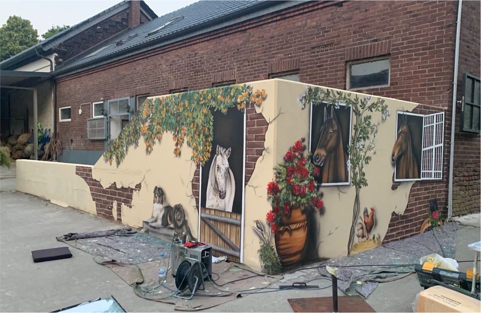 Wandmalerei, Wandbemalung, Airbrush, Auftragsmalerei, Graffiti in Bochum