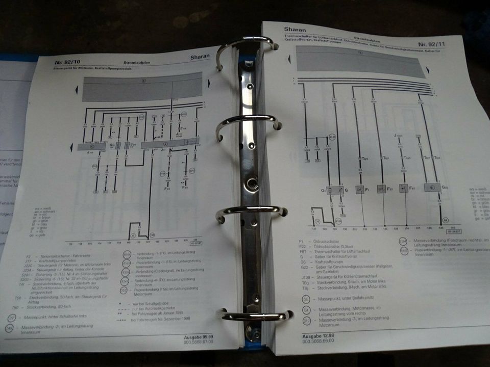 VW Sharan ab 1995–1997 Reparaturleitfaden Stromlaufplan in Süderhastedt