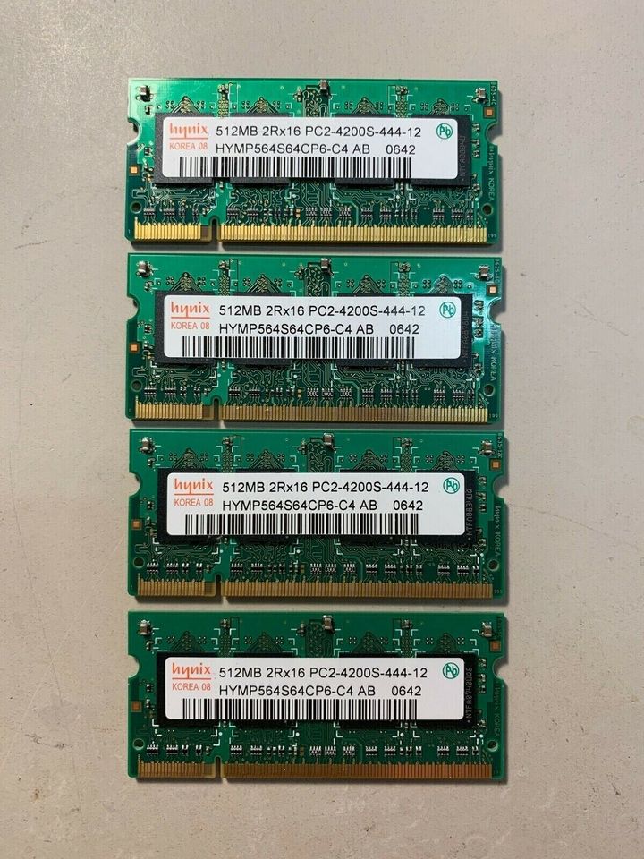 4x 512MB (2GB) Hynix DDR2 533MHz | HYMP564S64BP6-C4 AB | PC2-4200 in Köln