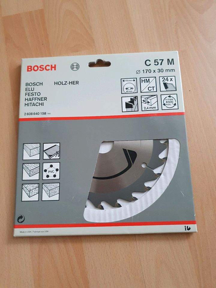 Bosch C57M 170mm x 30mm 24T Tct-Kreissägeblatt Holz Platte PVC in Tamm