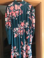 Kleid Petrol mit rosa Blumen Sachsen - Crinitzberg Vorschau