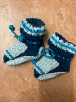 Gestrickte Socken Schuhe für Babys grau blau Hessen - Hainburg Vorschau