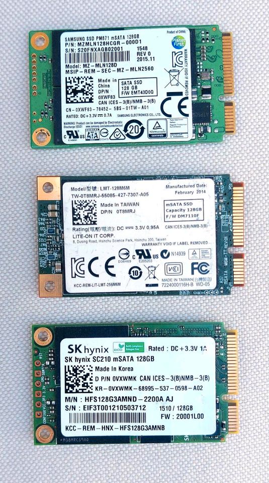 SSD Festplatten 1,8" mSATA 128Gb, 256Gb, gebraucht, getestet, gut in Hannover