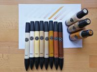 8x Tria Pantone Layout Marker braun + 3x Refill Nachfüll Ink Nordrhein-Westfalen - Kall Vorschau