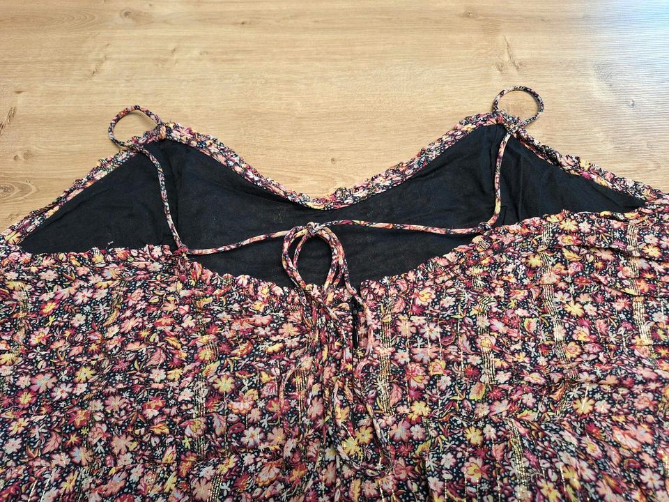 MNG Mango Kleid Sommerkleid lang Größe L schwarz  pink wie neu in Edewecht