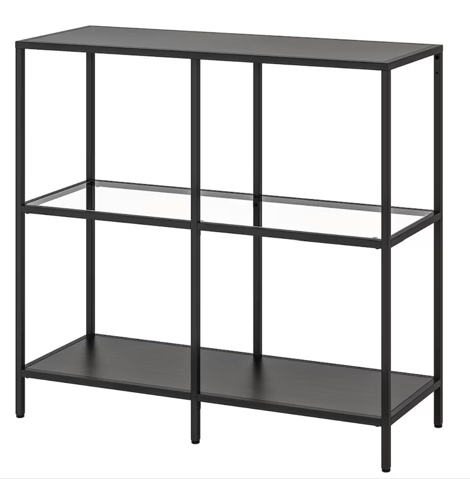 IKEA VITTSJÖ Regal schwarzbraun Glas 100x93 cm wie NEU in Neumünster