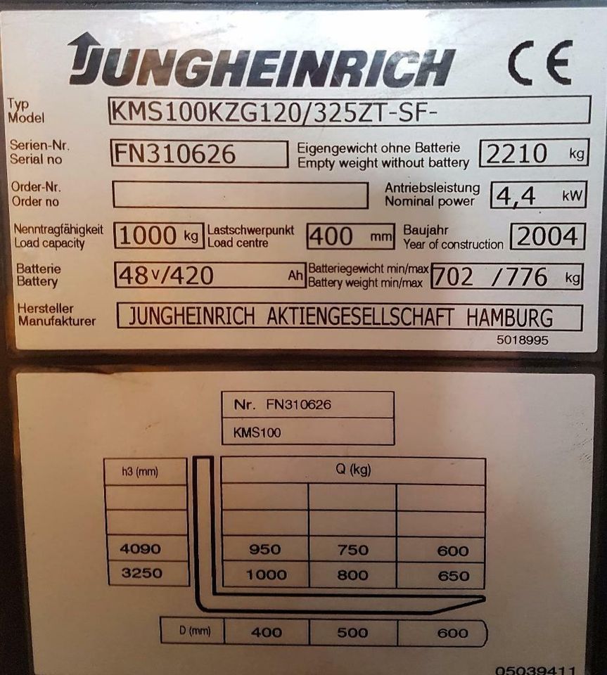 Jungheinrich KMS 100 Hochhubkommissionierer Kommissionierer in Mücke