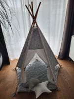 Kinder-Tipi Kraftkids grau/weiß mit Bodenmatte und zwei Kissen Bayern - Zorneding Vorschau