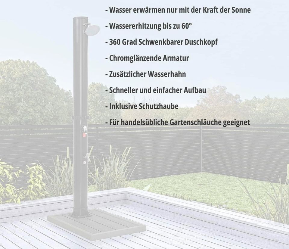 Solardusche 35l, Wasserhahn, Schlauchanschluss NEU!!! in Karlstein