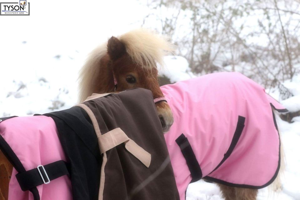 Regendecke Minishetty 600D Klett ROSA Fleece Lining Größe 70 cm in Bersteland