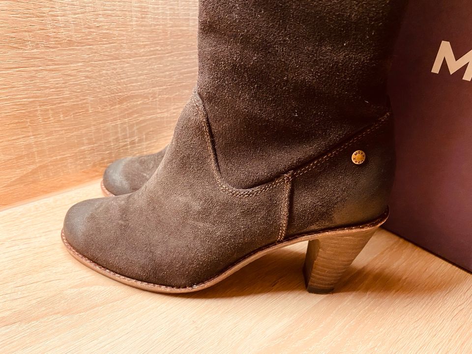 Neuw. MEXX  braun Winter Leder  Stiefel Lederstiefel Boots Fell in Frankfurt am Main