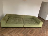 Big Sofa / Couch grün Velours Leder Bayern - Dettelbach Vorschau