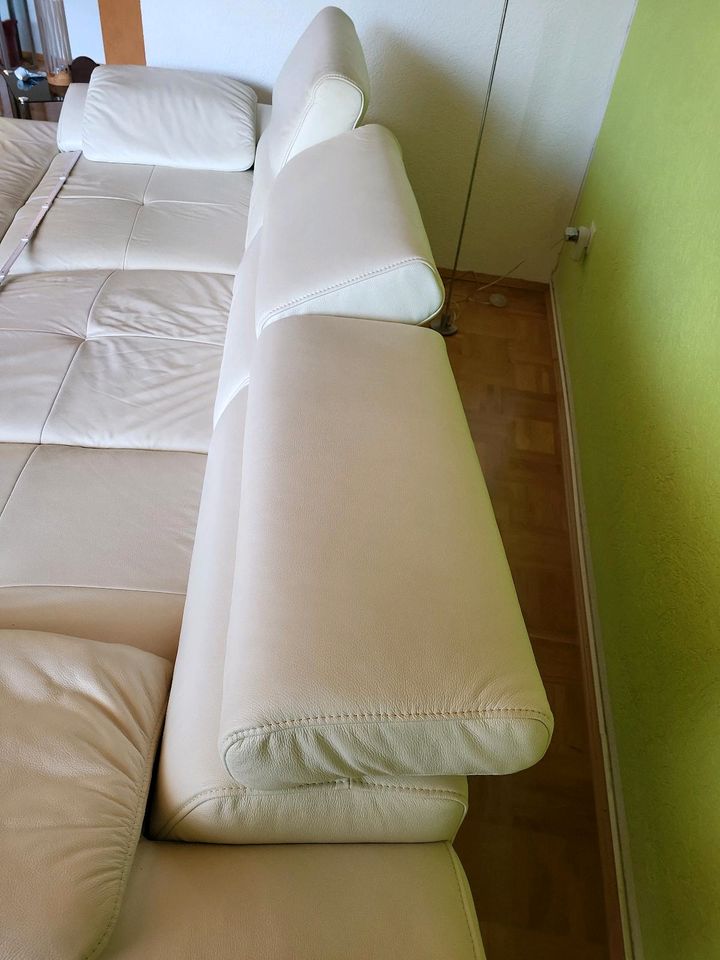 Ecksofa Naturleder mit Recamiere links 264 cm in Witzenhausen