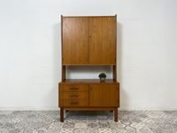 WMK Minimalistisches skandinavisches Highboard mit Schubalden und sehr hübschen Holzgriffen im Teakholz # Schrank Wäscheschrank Bücherschrank Sideboard Kommode Teak Danish Design Vintage Mid-Century Friedrichshain-Kreuzberg - Friedrichshain Vorschau